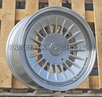 Alu kola Racing Line Y1085, 16x8 4x100 ET20, stříbrná + leštěný límec