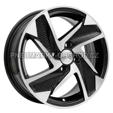 Alu kola Racing Line Y1169, 15x6 4x100 ET48, černá + leštění