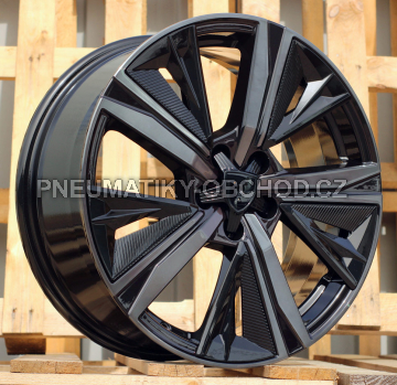 Alu kola Racing Line Y1187, 17x7 5x108 ET44, černá + tmavé leštění