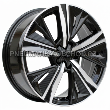 Alu kola Racing Line Y1187, 17x7.5 5x108 ET44, černá + leštění