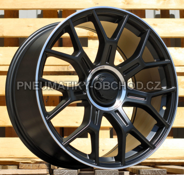Alu kola Racing Line Y1188, 19x8.5 5x112 ET38, černá + leštěný límec (zátěžová)