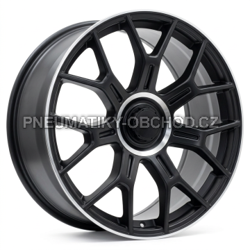 Alu kola Racing Line Y1188, 20x8.5 5x112 ET38, černá matná + leštěný límec (zátěžová)