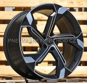 Alu kola Racing Line Y1201, 21x9.5 5x112 ET36, černá matná + leštění (zátěžová)