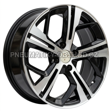 Alu kola Racing Line Y1206, 16x7 4x108 ET25, černá + leštění