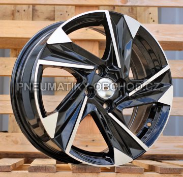 Alu kola Racing Line Y1220, 16x6.5 4x100 ET45, černá + leštění