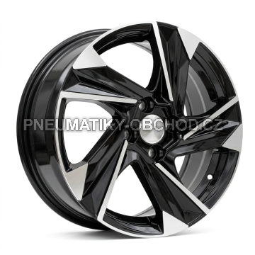 Alu kola Racing Line Y1220, 16x6.5 4x100 ET45, černá + leštění