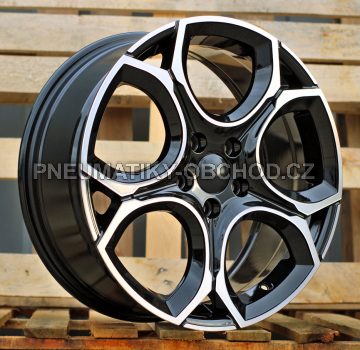 Alu kola Racing Line Y1232, 17x7.5 5x112 ET45, černá + leštění