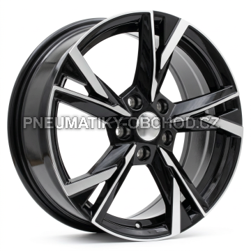 Alu kola Racing Line Y1241, 18x7.5 5x112 ET48, černá + leštění