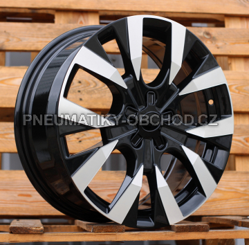 Alu kola Racing Line Y1248, 17x7 5x108 ET45, černá + leštění