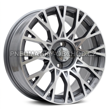 Alu kola Racing Line Y1283, 16x6.5 4x98 ET35, šedivá + leštění