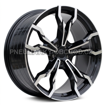 Alu kola Racing Line YF5596, 20x9.5 5x112 ET43, černá + leštění (zátěžová)