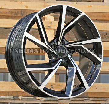 Alu kola Racing Line YF5709, 20x8.5 5x108 ET40, černá + leštění (zátěžová)