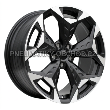 Alu kola Racing Line YF5717, 19x8.5 5x112 ET38, černá matná + leštění