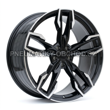 Alu kola Racing Line YF5718, 21x9.5 5x112 ET43, černá + leštění (zátěžová)