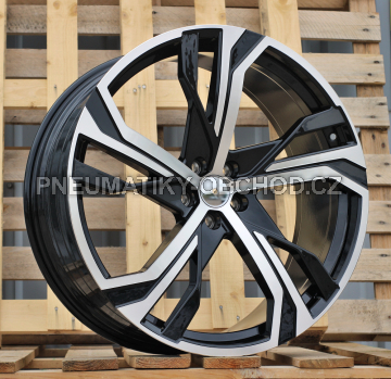 Alu kola Racing Line YF5753, 22x9 5x108 ET38.5, černá + leštění (zátěžová)