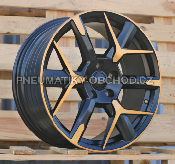 Alu kola Racing Line YF6147, 18x8 5x112 ET40, černá matná + měděná barva leštění