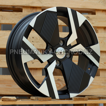 Alu kola Racing Line YF6148, 17x6.5 4x108 ET32, černá matná + leštění