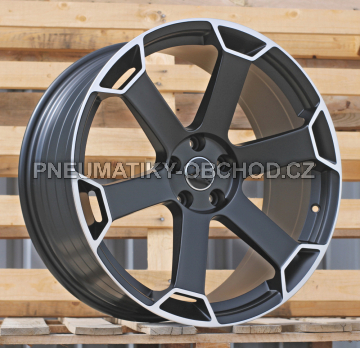 Alu kola Racing Line YF6149, 21x9 5x112 ET30, černá matná + leštěný límec (zátěžová)