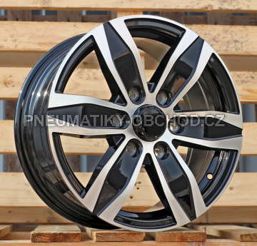 Alu kola Racing Line YF6153, 16x7 6x130 ET50, černá + leštění (zátěžová)