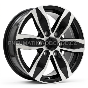 Alu kola Racing Line YF6153, 16x7 6x130 ET50, černá + leštění (zátěžová)