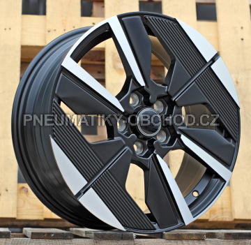Alu kola Racing Line YF6158, 17x7 5x108 ET44, černá matná + leštění