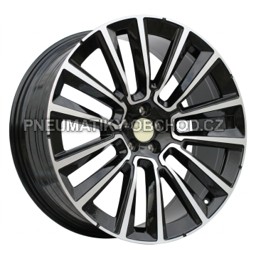 Alu kola Racing Line YF7076, 20x9 5x108 ET38.5, černá + leštění (zátěžová)