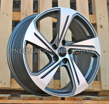 Alu kola Racing Line YS1270, 19x8 5x112 ET40, šedivá matná + leštění (zátěžová)
