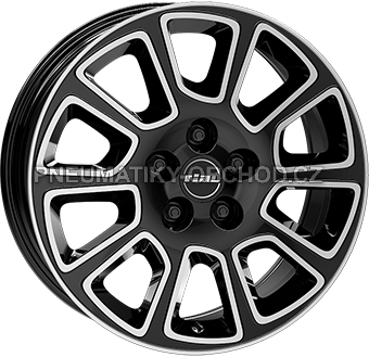 Alu kola RIAL TRANSPORTER 2, 16x6 5x112 ET30, černá lesklá + leštění (zátěžová)