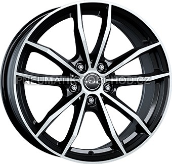 Alu kola RIAL X12, 19x8 5x120 ET58, černá lesklá + leštění (zátěžová)