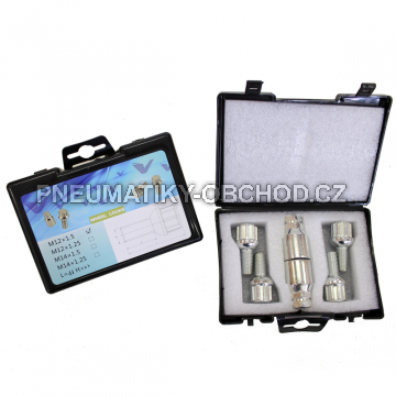 Bezpečnostní šrouby na alu kola M12x1,5x22mm SADA, koule R12 dosedací plocha