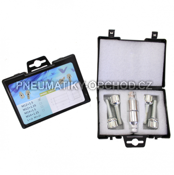 Bezpečnostní šrouby na alu kola M12x1,5x40mm SADA, koule R12 dosedací plocha