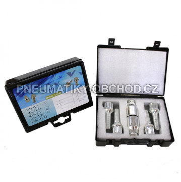 Bezpečnostní šrouby na alu kola M14x1,5x35mm SADA, koule R13 dosedací plocha