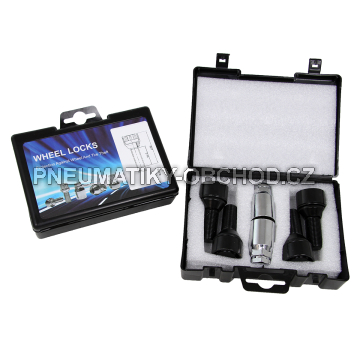 Bezpečnostní šrouby na alu kola M15x1,25x30mm SADA, černá, kužel dosedací plocha