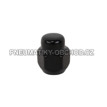 Matice na ALU kola Fiat, Hyundai, Kia, Mazda M12x1,5 černá, kužel, klíč 21, výška 27 mm, uzavřená