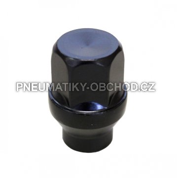 Matice na alu kola Offroad M12x1,25 černá, krček 8mm, klíč 19, výška 35 mm, uzavřená
