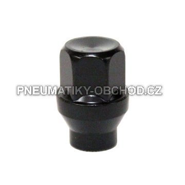 Matice na alu kola Offroad M12x1,5 černá, krček 7mm, klíč 19, výška 35 mm, uzavřená