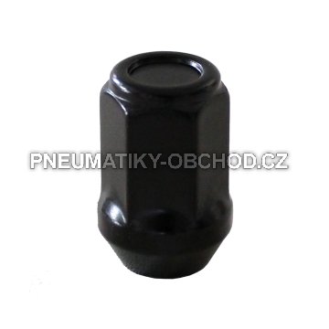 Matice na kola M12x1,5 černá, kužel, klíč 17, výška 35 mm, uzavřená