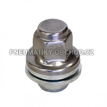 Matice na originální alu kola Jaguar M12x1,5 s plochou podložkou, klíč 19, výška 38 mm, uzavřená