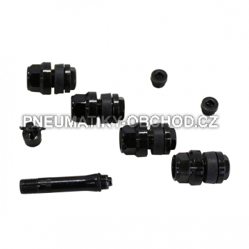 Skryté ventily pro alu kola černé SADA 4ks + adaptér