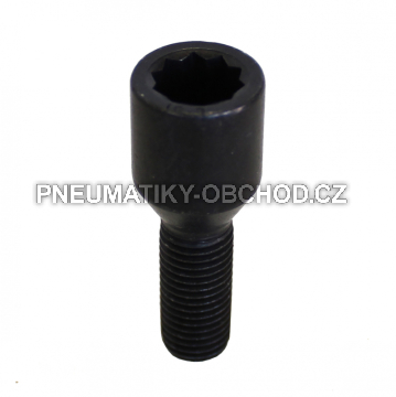 Speciální šrouby na alu kola M12x1,5x28mm s vnitřní hvězdicí, černé, kužel