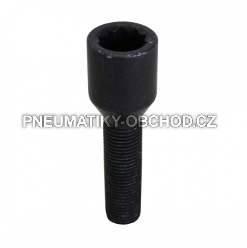 Speciální šrouby na kola M12x1,25x40mm s vnitřní hvězdicí, černé, kužel