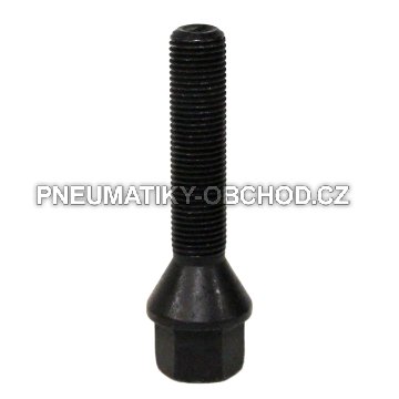Šrouby na alu kola M12x1,25x50mm černé, kužel, klíč 17