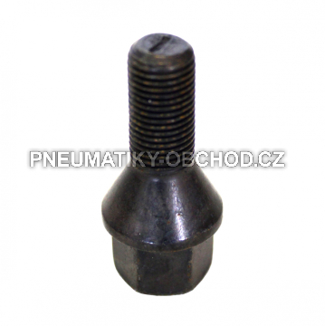 Šrouby na kola M12x1,25x24mm černé, kužel, klíč 17