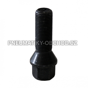 Šrouby na kola M14x1,25x35mm černé, kužel, klíč 17