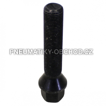 Šrouby na kola M14x1,25x60mm černé, kužel, klíč 17