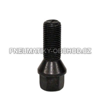 Šrouby na kola M14x1,5x30mm černé, kužel, klíč 17