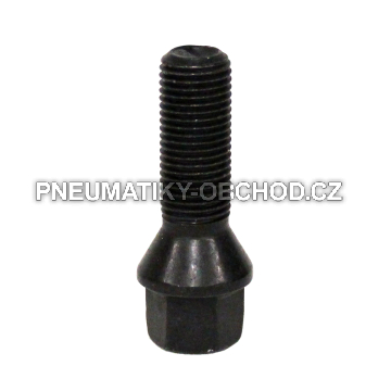 Šrouby na kola M14x1,5x35mm černé, kužel, klíč 17