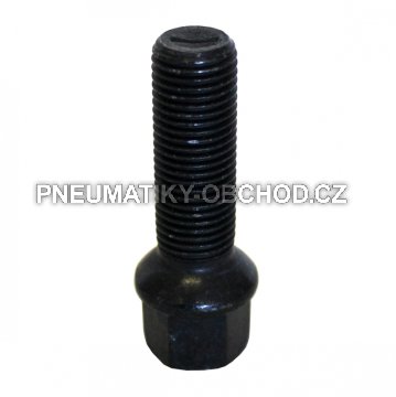 Šrouby na kola M14x1,5x40mm černé, koule R13, klíč 17