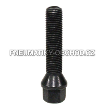 Šrouby na kola M14x1,5x55mm černé, kužel, klíč 17
