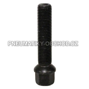 Šrouby na kola M14x1,5x60mm černé, koule R13, klíč 17